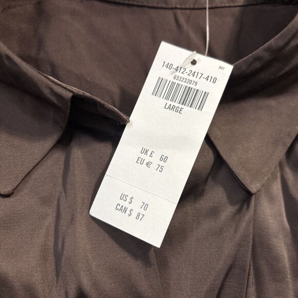 New Abercrombie Fitch Shirt Women Viscose/Poly L Button Up Pocket Blouse $70 NWT - Picture 6 of 9